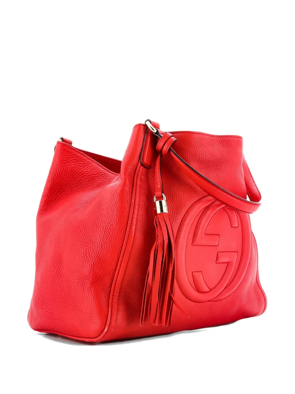 Pre-owned Gucci Soho Leather Medium Shoulder Bag In Red