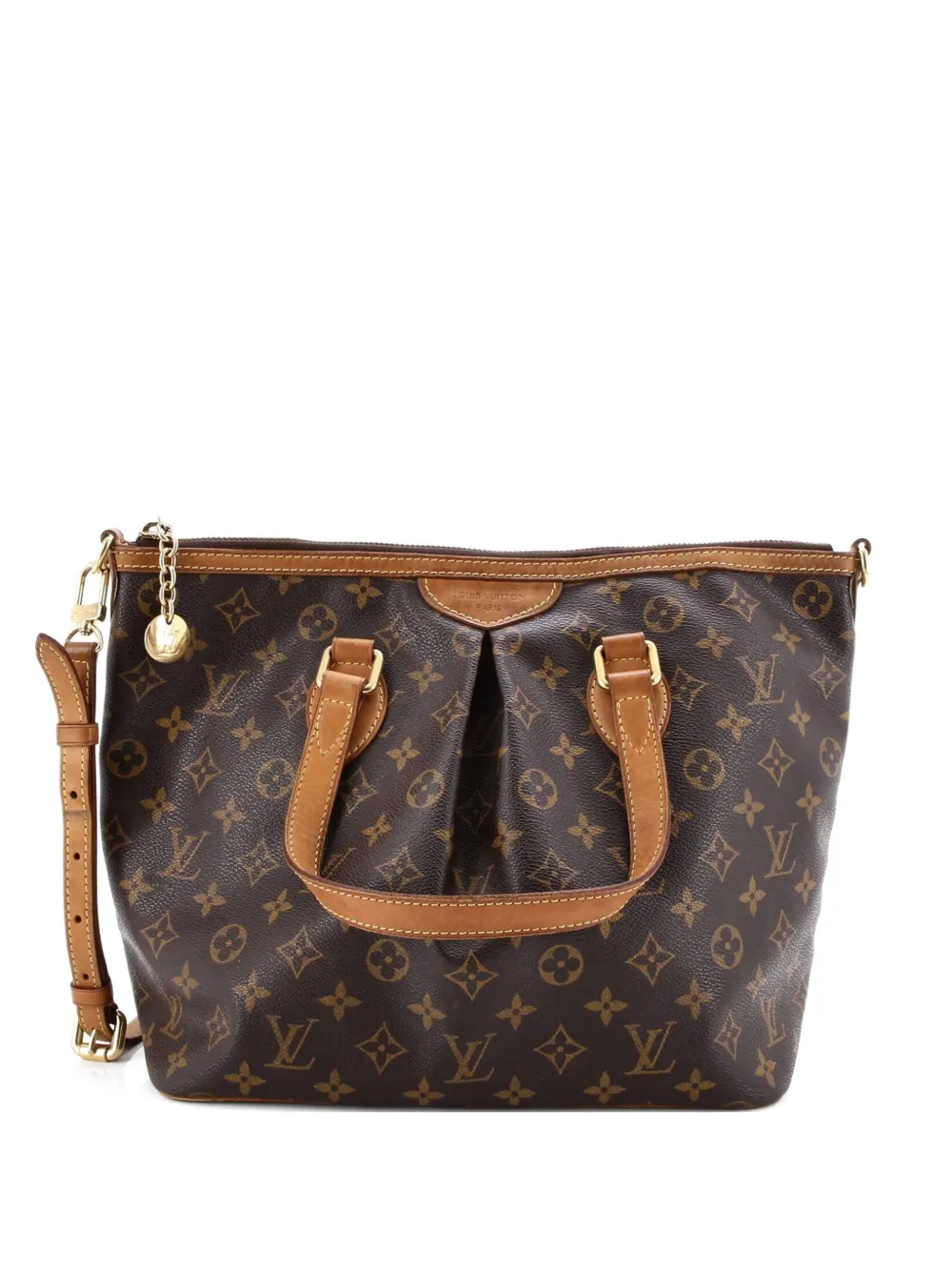Pre-owned Louis Vuitton Palermo Handbag Monogram Canvas Pm Tote Bag In Brown
