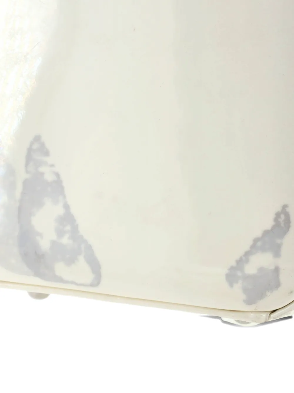 Pre-owned Dior Lady  Bag Cannage Quilt Patent Large Satchel In White