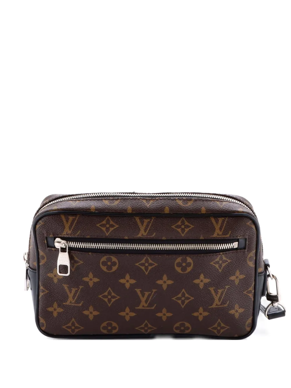 Pre-owned Louis Vuitton Kasai Macassar Monogram Canvas Clutch Bag In Black