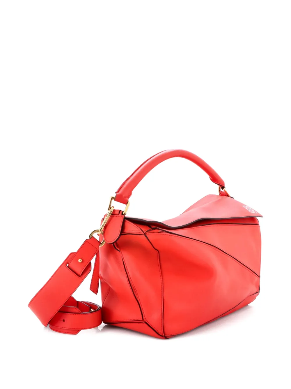  Loewe Pre-owned Puzzle Bag Leather Large Satchel - Red 