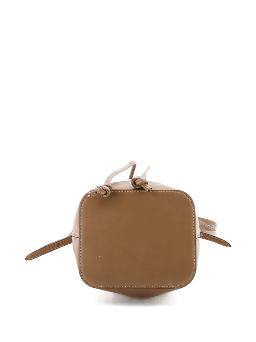 Pre-owned Fendi Mon Tresor Zucca Wool With Leather Mini Bucket Bag In Brown