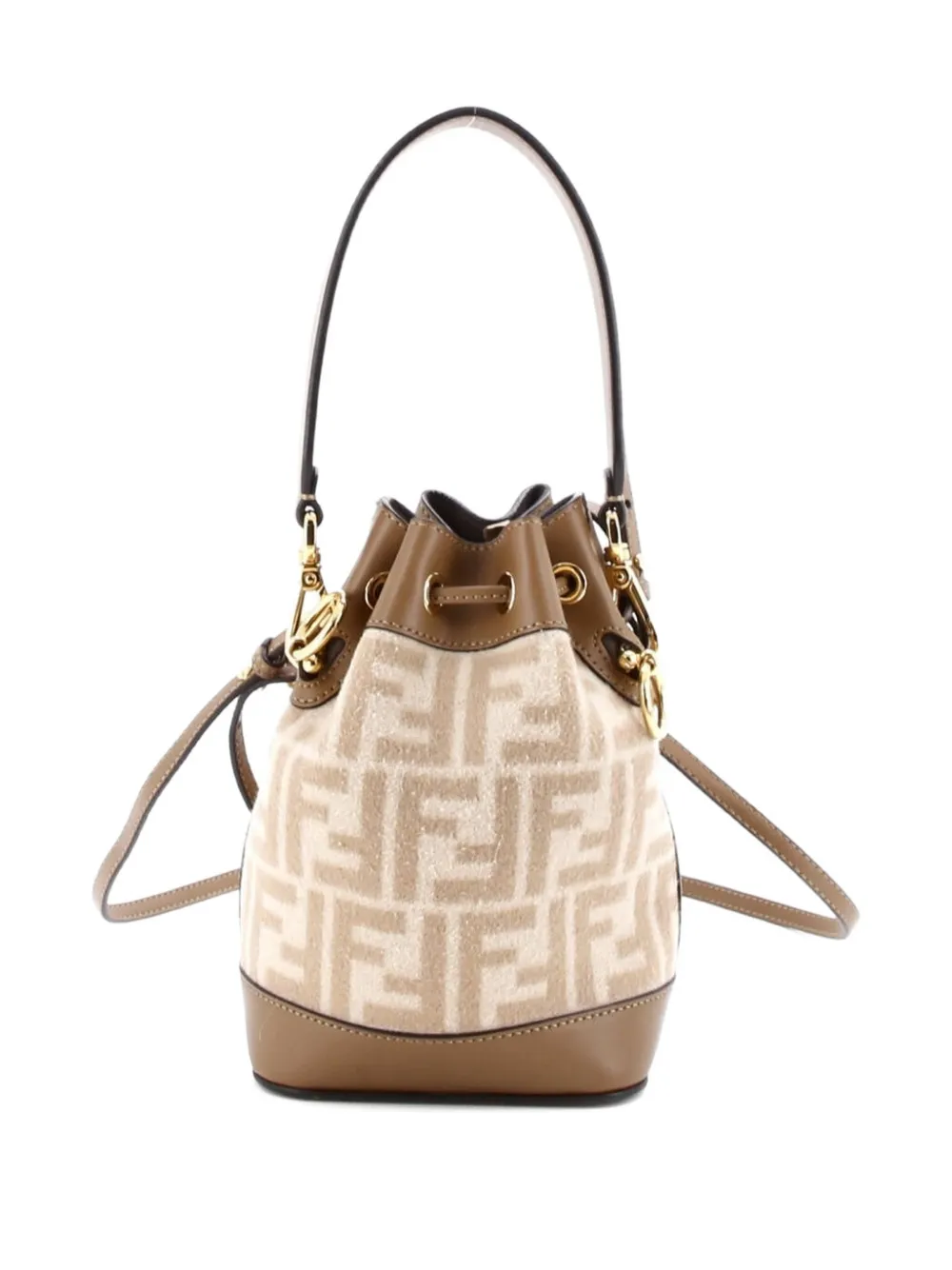 Fendi Pre-Owned Mon Tresor Zucca Wool with Leather Mini bucket bag | Pre-Owned | Image 2