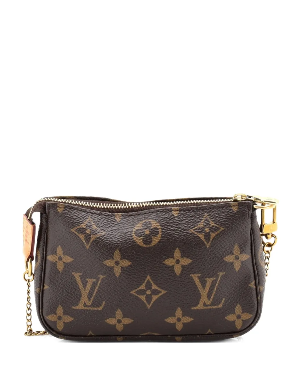 Pre-owned Louis Vuitton Pochette Accessoires Monogram Canvas Mini Clutch Bag In Brown