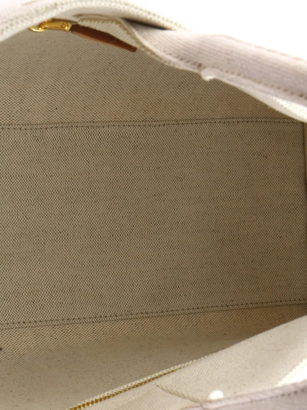 Pre-owned Prada Logo Linen Blend Large Tote Bag In Brown