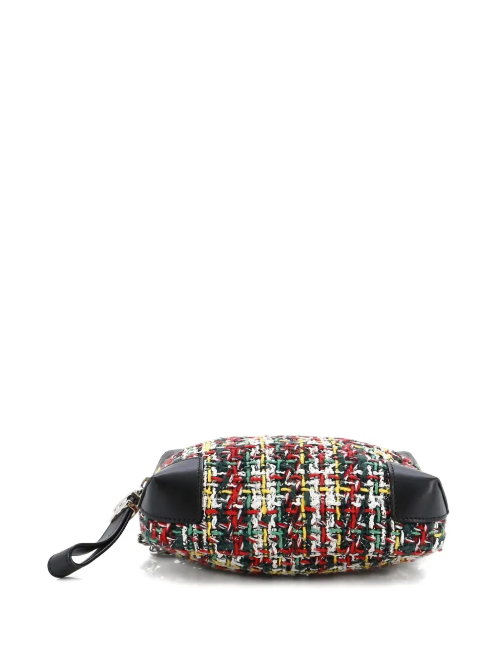 Pre-owned Chanel Street Allure Waist Bag Quilted Tweed Belt Bag In Black