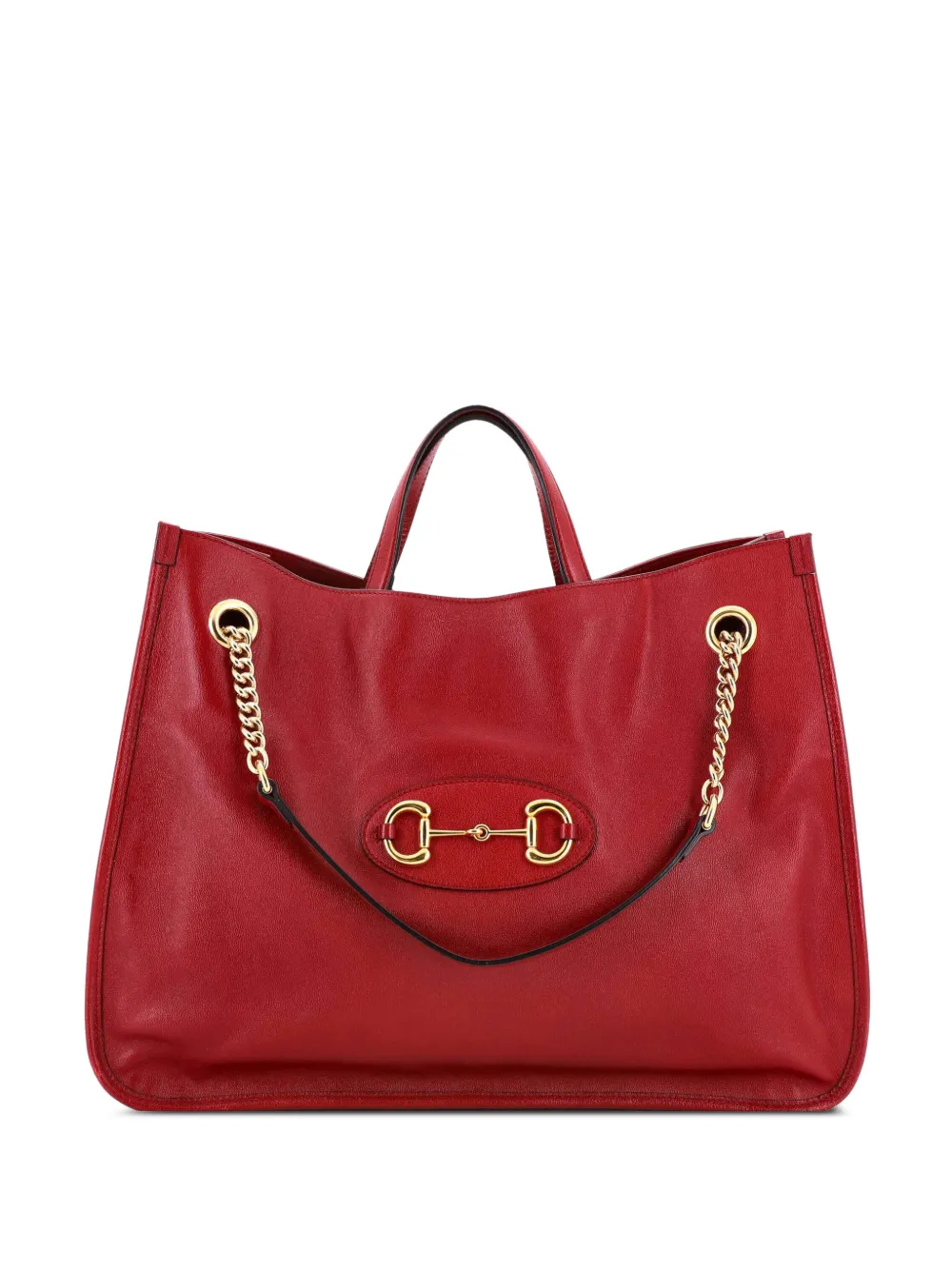 Gucci Pre-Owned Horsebit 1955 Chain Leather Large tote bag - Rosso