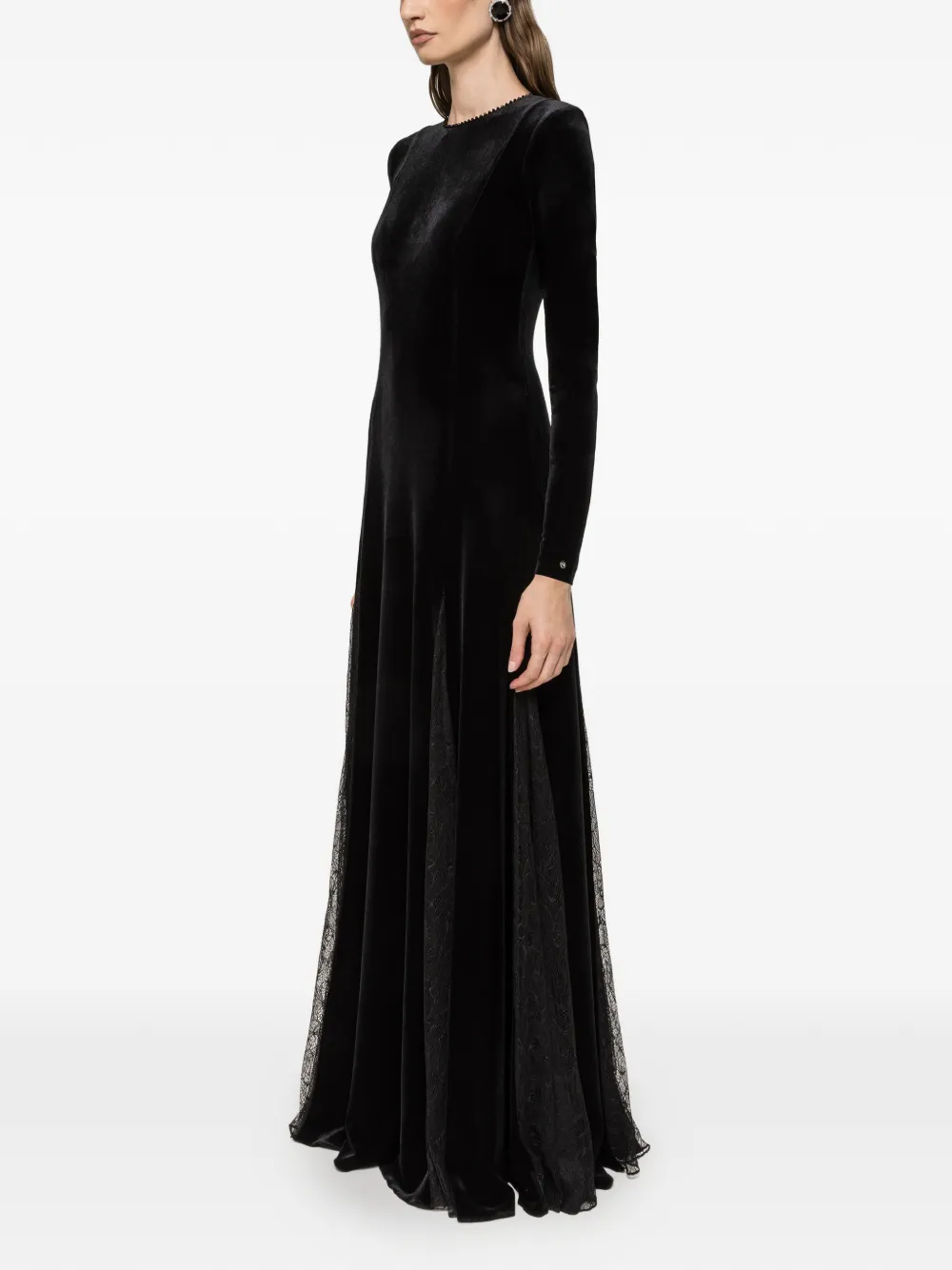 NISSA beaded panelled maxi dress - Zwart