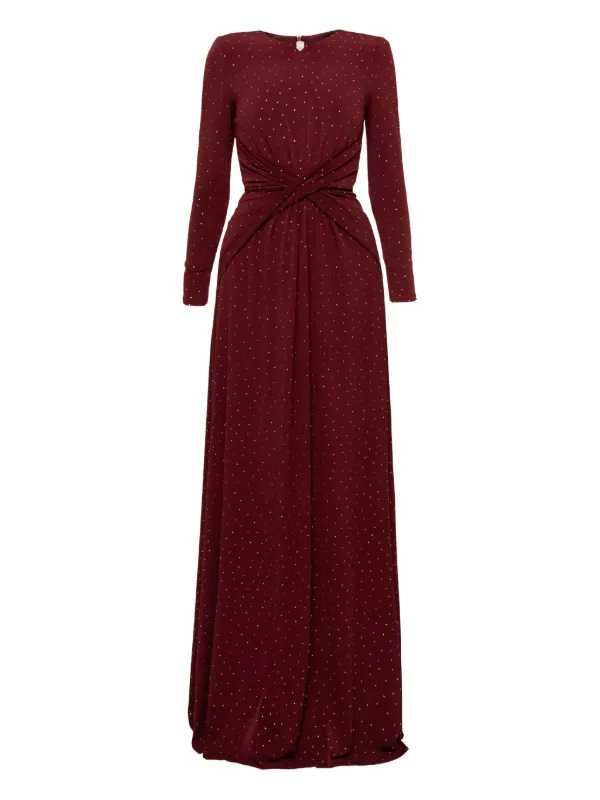 NISSA Embellished Twisted Maxi Dress | Red | FARFETCH ID