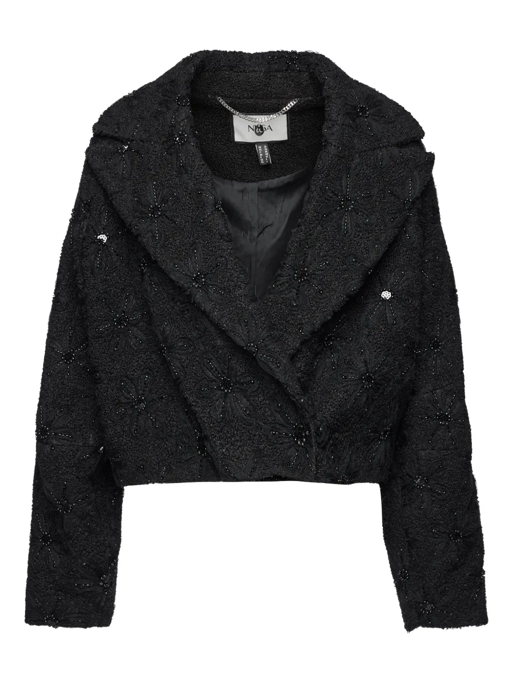 Nissa Bead-embellished Bouclé Jacket In Multi