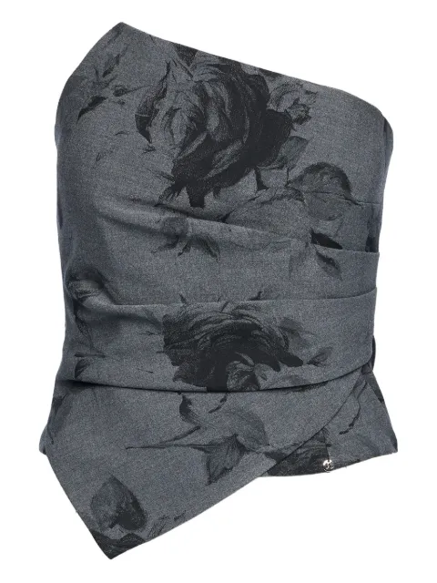 NISSA sleeveless floral-print top