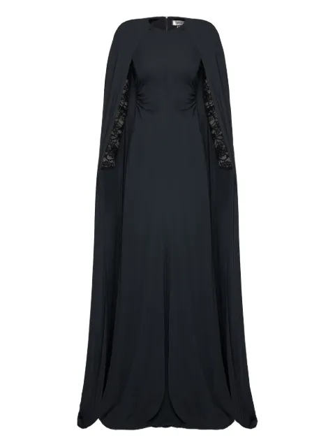 NISSA lace cape maxi dress