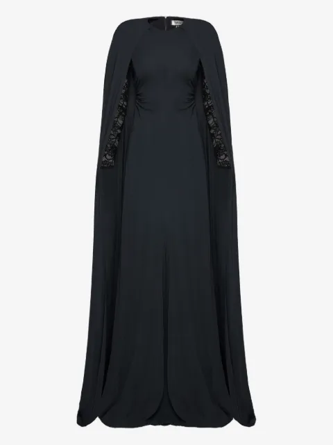 NISSA caped embellished gown