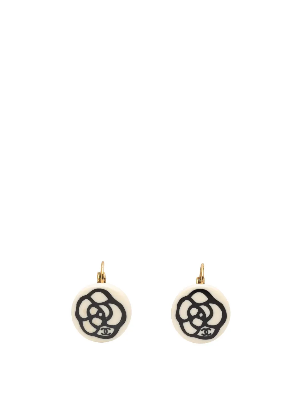 CHANEL Pre-Owned 2003 Resin Camellia Clip-On Drop Earrings costume earrings - Bianco