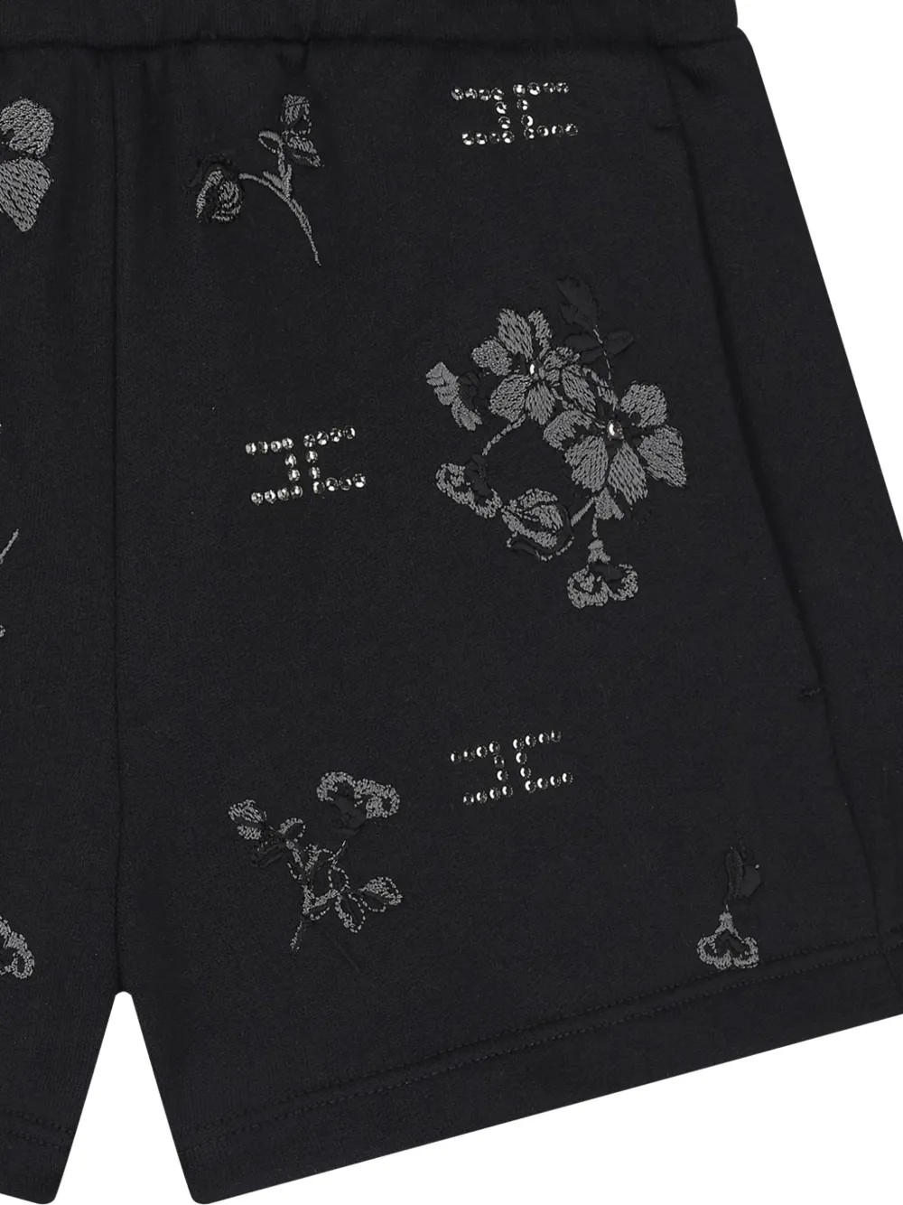 Elisabetta Franchi Kids Shorts met geborduurde bloemen Zwart