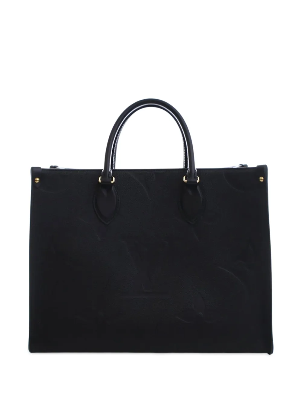 Pre-owned Louis Vuitton 2021-2025 Monogram Empreinte Onthego Mm Satchel In Black