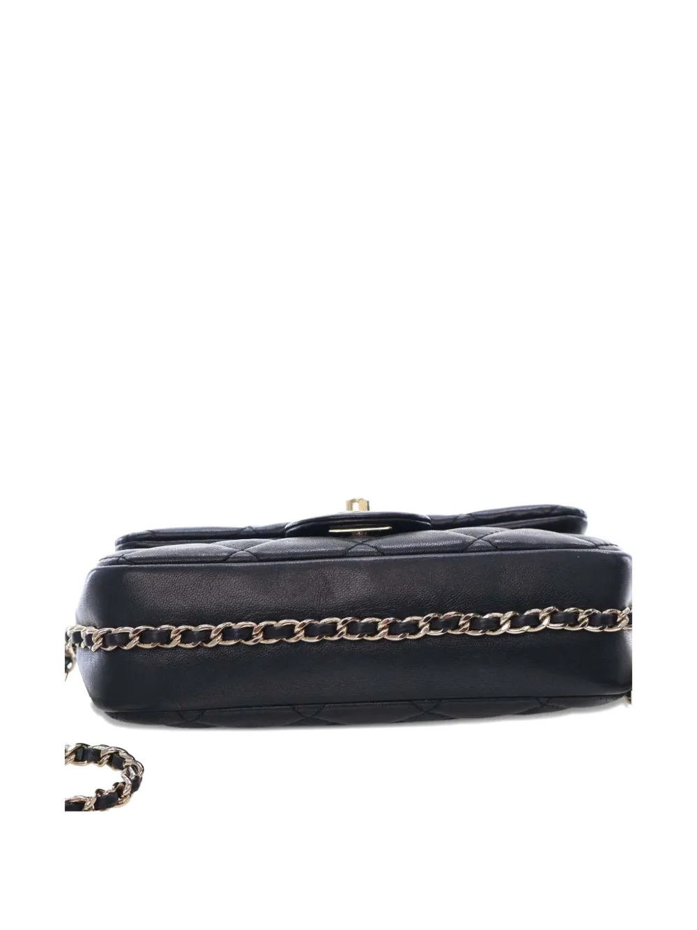 Pre-owned Chanel 2019 Small Quilted Lambskin My Precious Pearls Chain Flap Crossbody Bag In Black