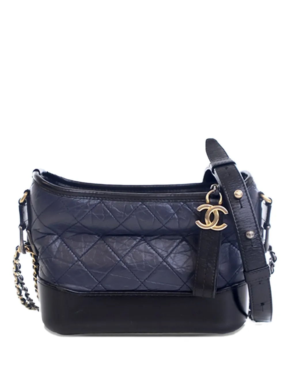CHANEL Pre-Owned 2019 Small Bicolor Aged Calfskin Gabrielle crossbody bag - Blu