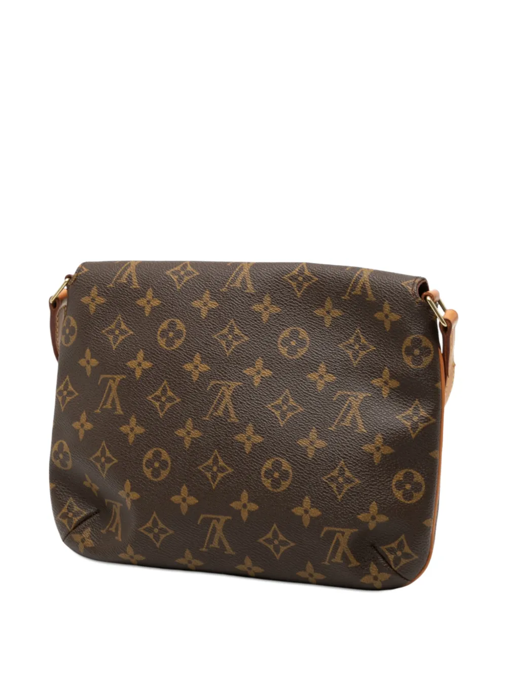 Pre-owned Louis Vuitton 1999 Monogram Musette Tango Short Strap Shoulder Bag In Brown