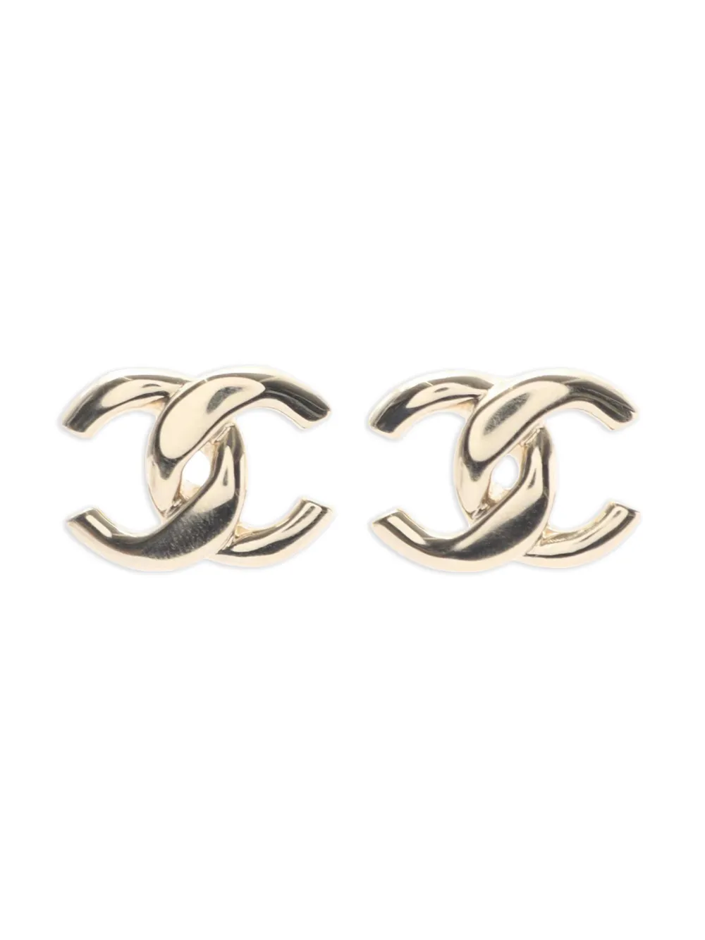 CHANEL Pre-Owned 2025 CC Gold Plated Push Back Earrings costume earrings - Oro