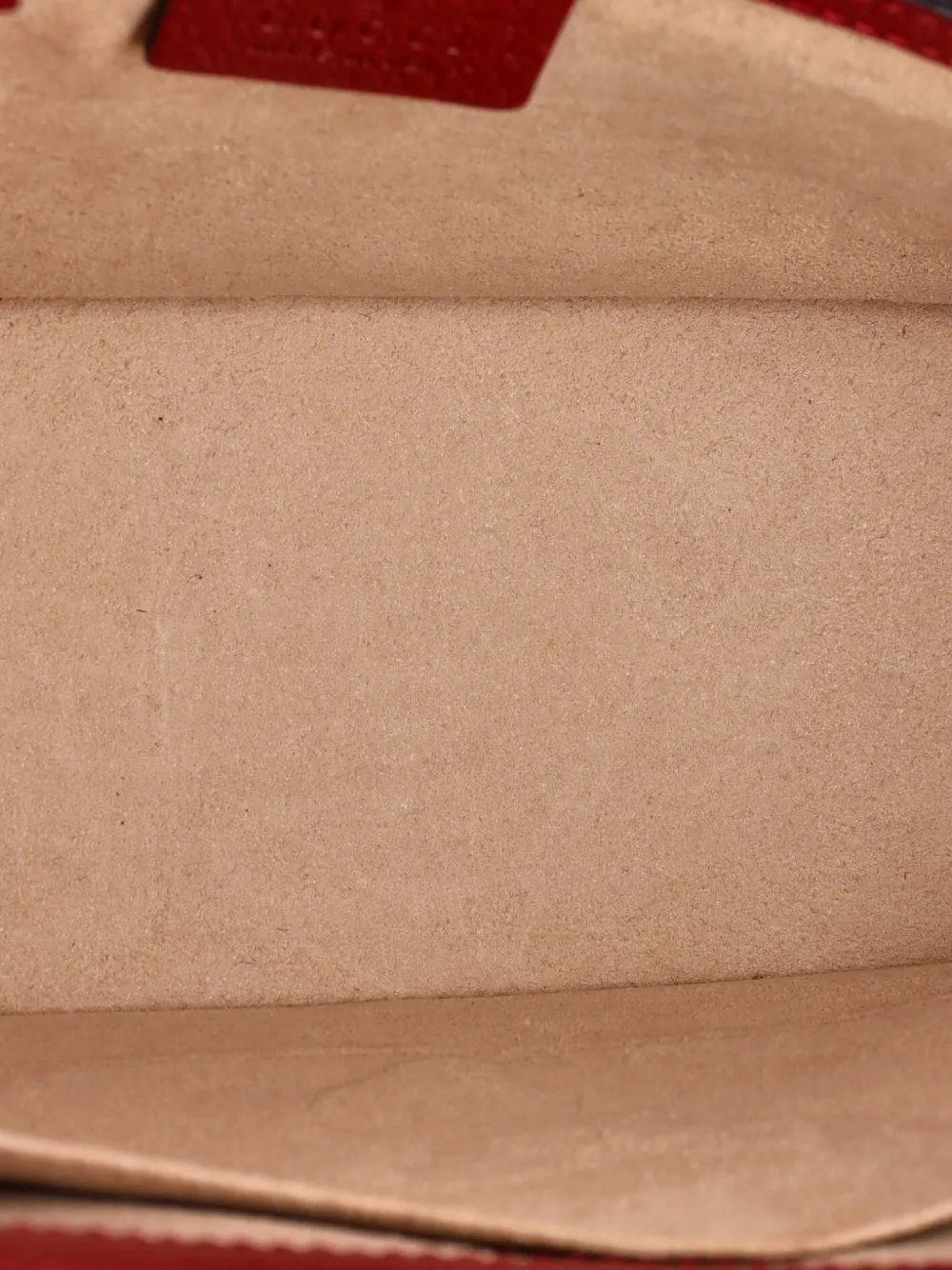 Pre-owned Gucci Queen Margaret Top Handle Bag Gg Coated Canvas With Leather Small Satchel In Brown