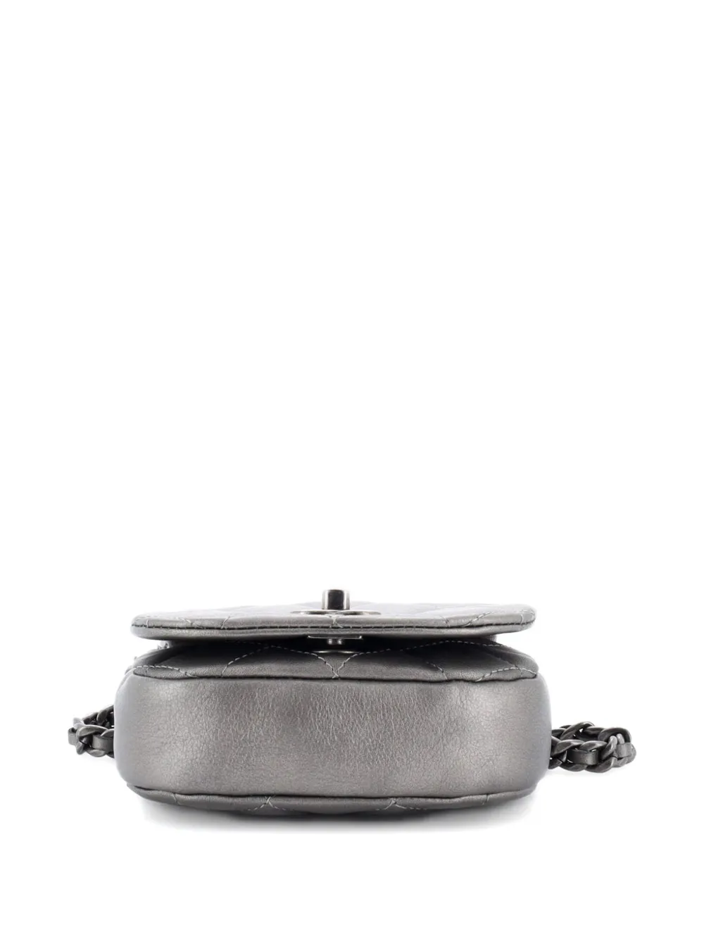 CHANEL Pre-owned Coco Mail Clutch With Chain Quilted Calfskin Mini Crossbody Bag In Silver