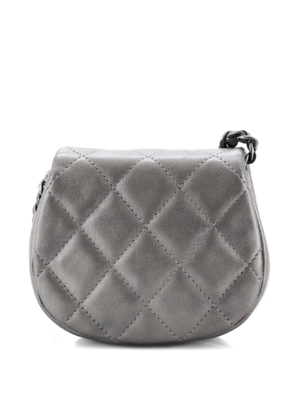 CHANEL Pre-owned Coco Mail Clutch With Chain Quilted Calfskin Mini Crossbody Bag In Silver