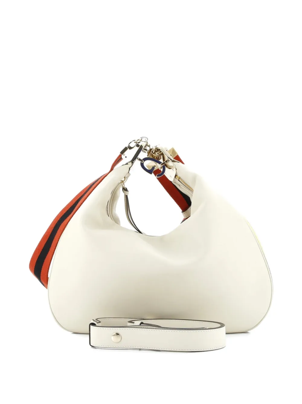 Pre-owned Gucci Attache Shoulder Bag Leather Medium Crossbody Bag In White