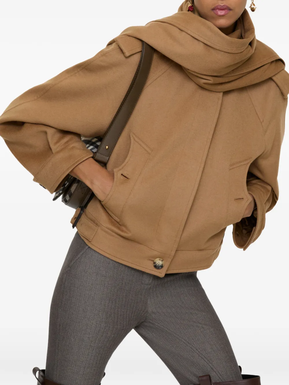 Burberry Jack met afneembare sjaal Beige