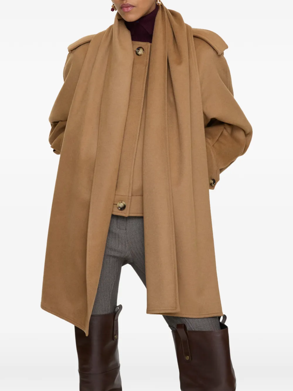 Burberry Jack met afneembare sjaal Beige