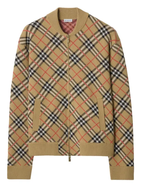 Burberry 체크 집업 가디건