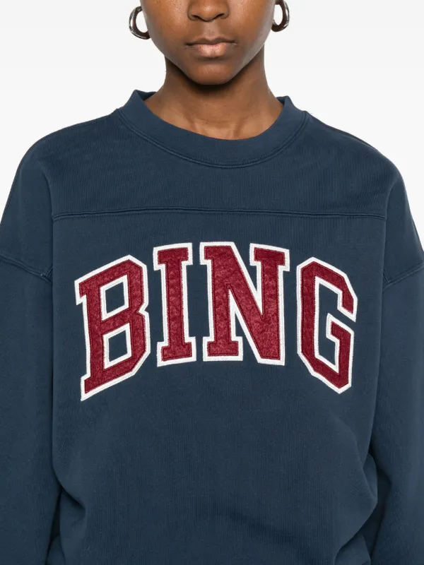 ANINE BING Logo Sweater | Blue | FARFETCH