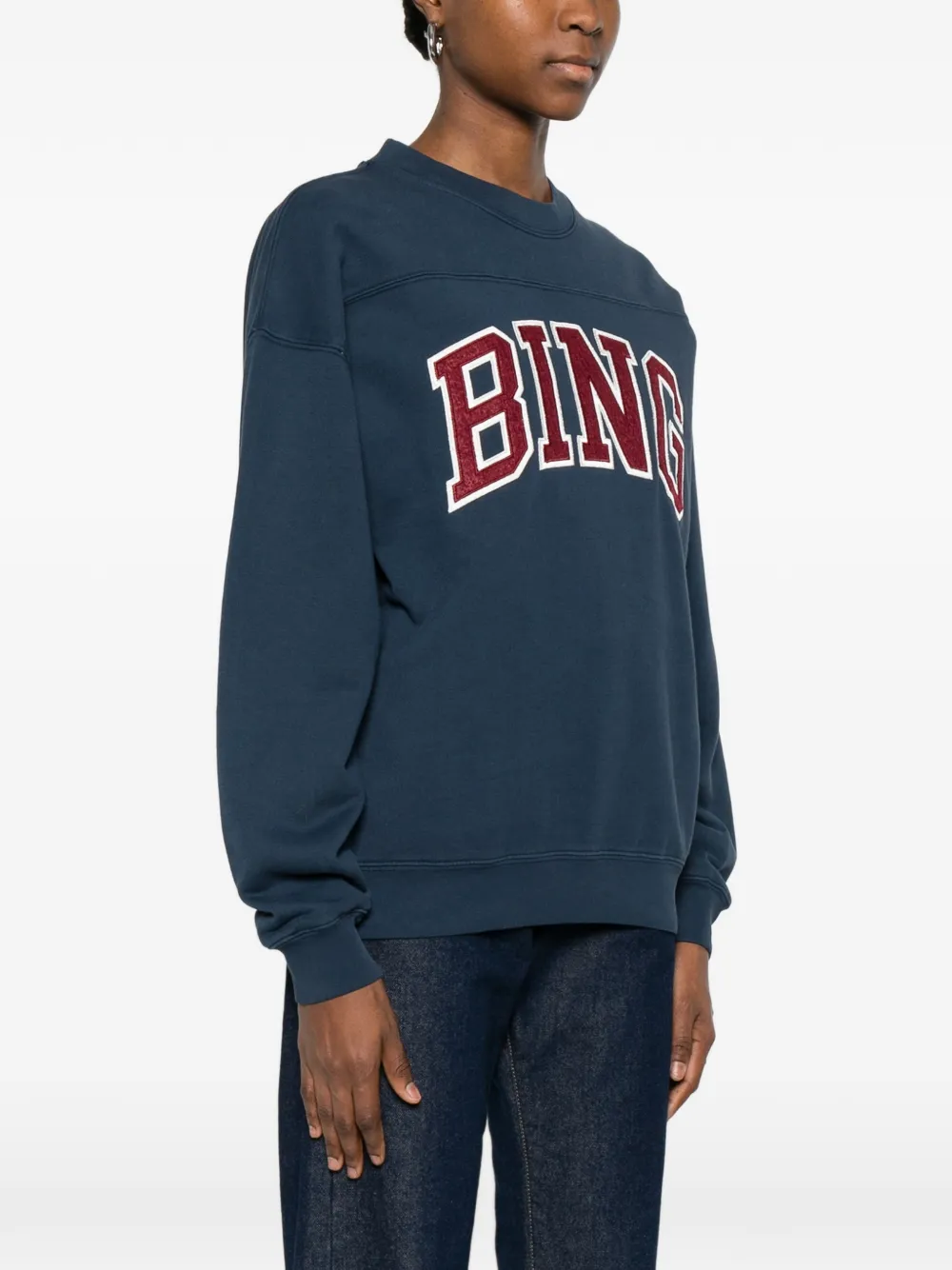  Anine Bing Trenton Logo Blue Sweatshirt 