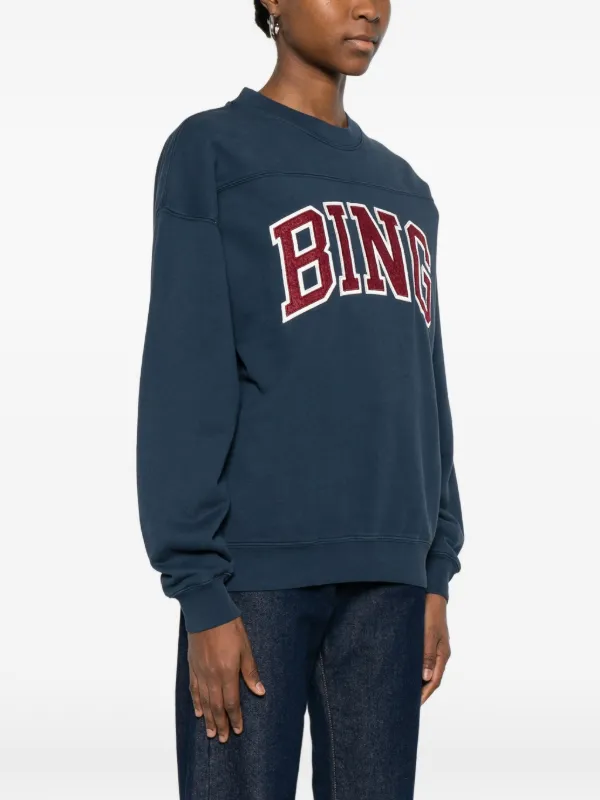 ANINE BING Logo Sweater | Blue | FARFETCH