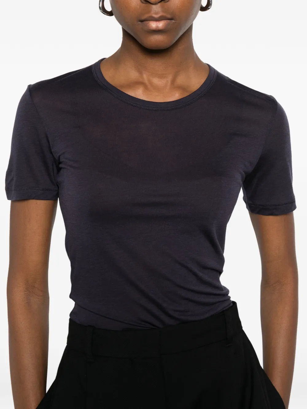 ANINE BING Sylvie T-shirt met ronde hals en korte mouwen Blauw