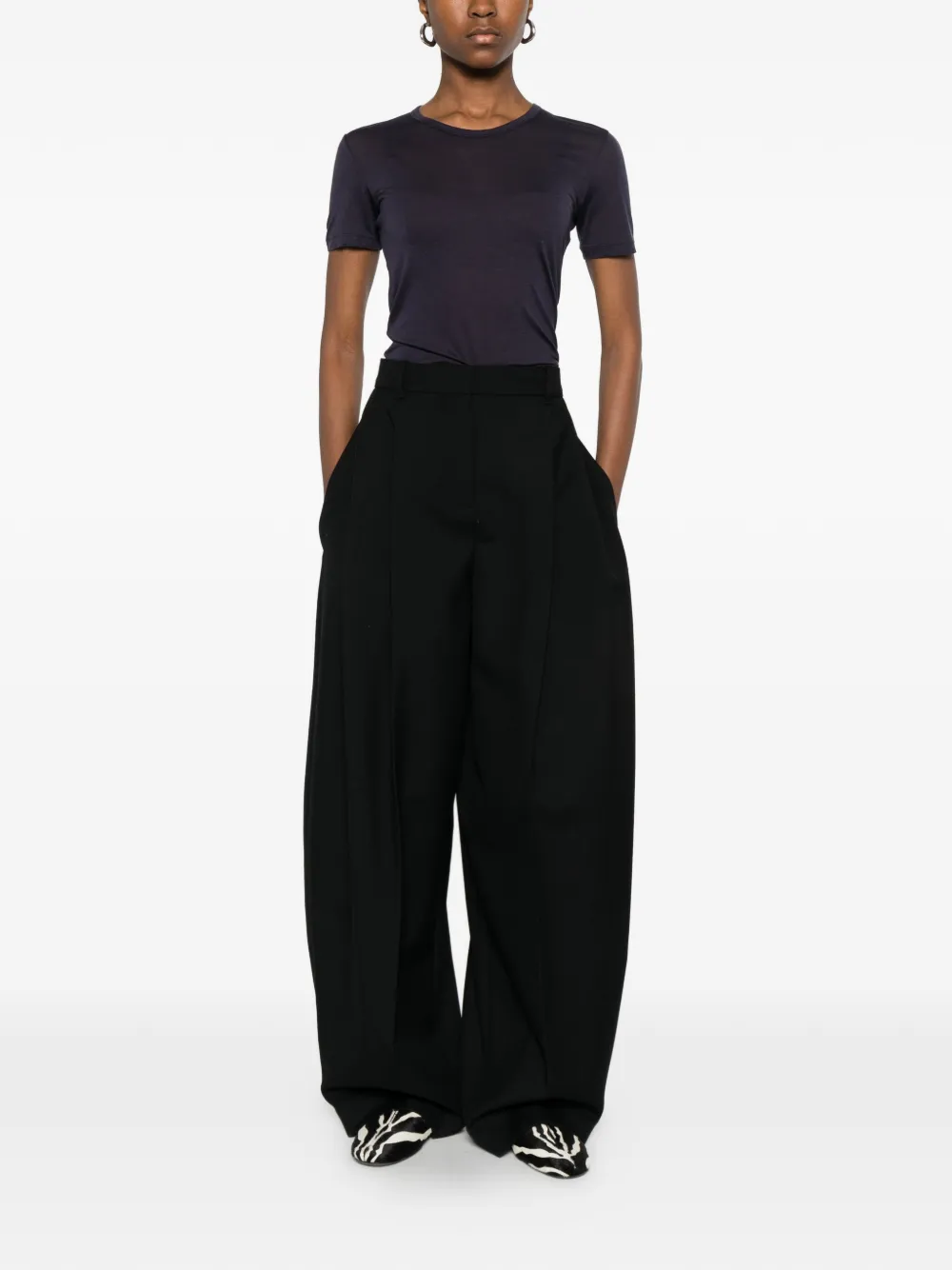ANINE BING Sylvie T-shirt met ronde hals en korte mouwen Blauw