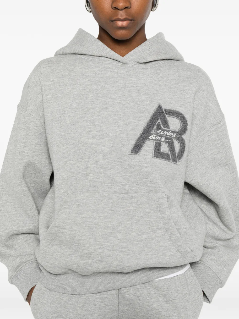 ANINE BING Jaci hoodie met logodetail Grijs