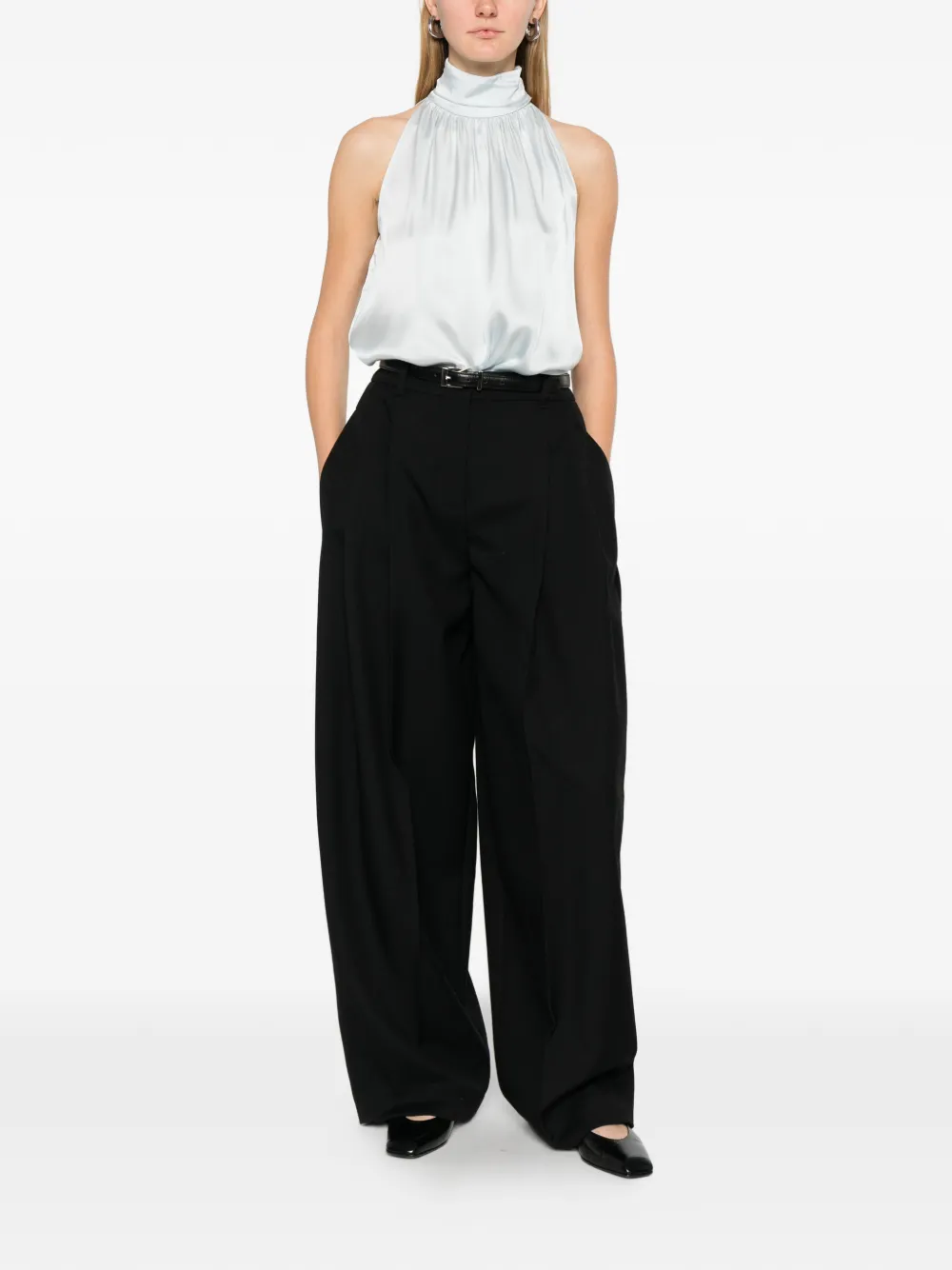 ANINE BING halterneck blouse - Blauw