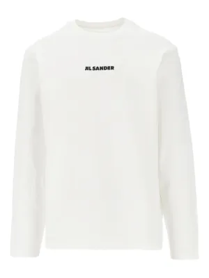Jil Sander logo-print long-sleeve Top | White | FARFETCH