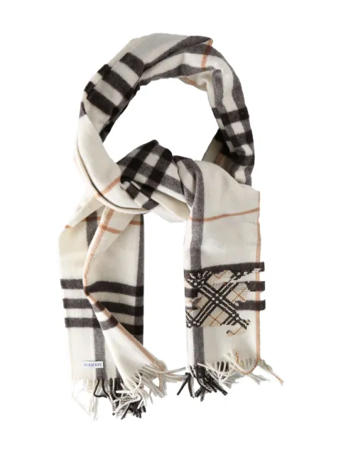 Burberry check-pattern fringed scarf