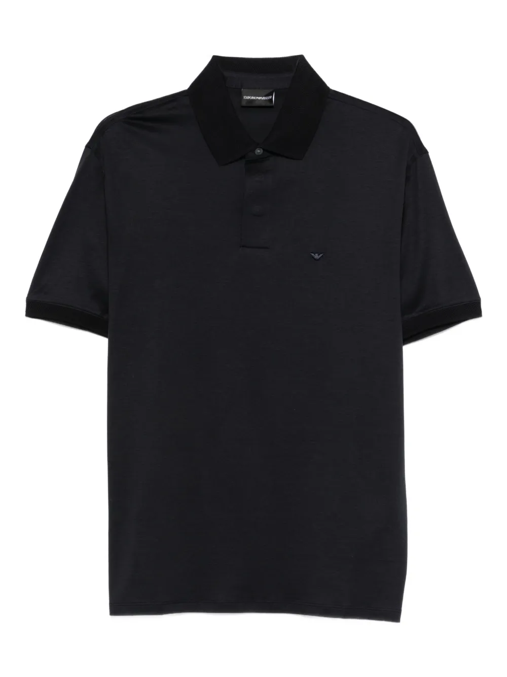 Emporio Armani logo-embroidered polo shirt - Nero