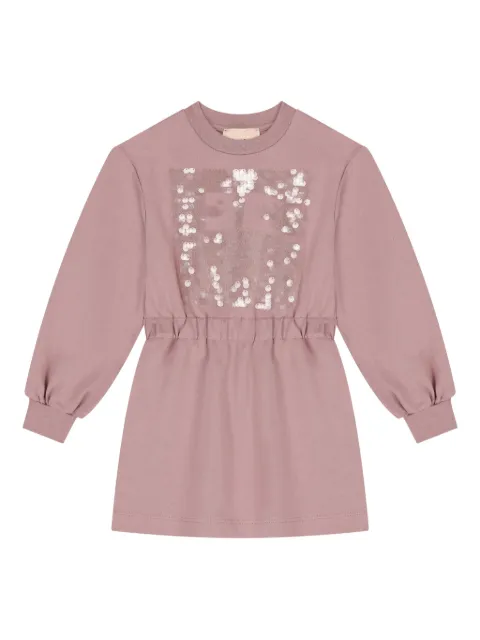 Elisabetta Franchi Kids vestido con detalles del logo