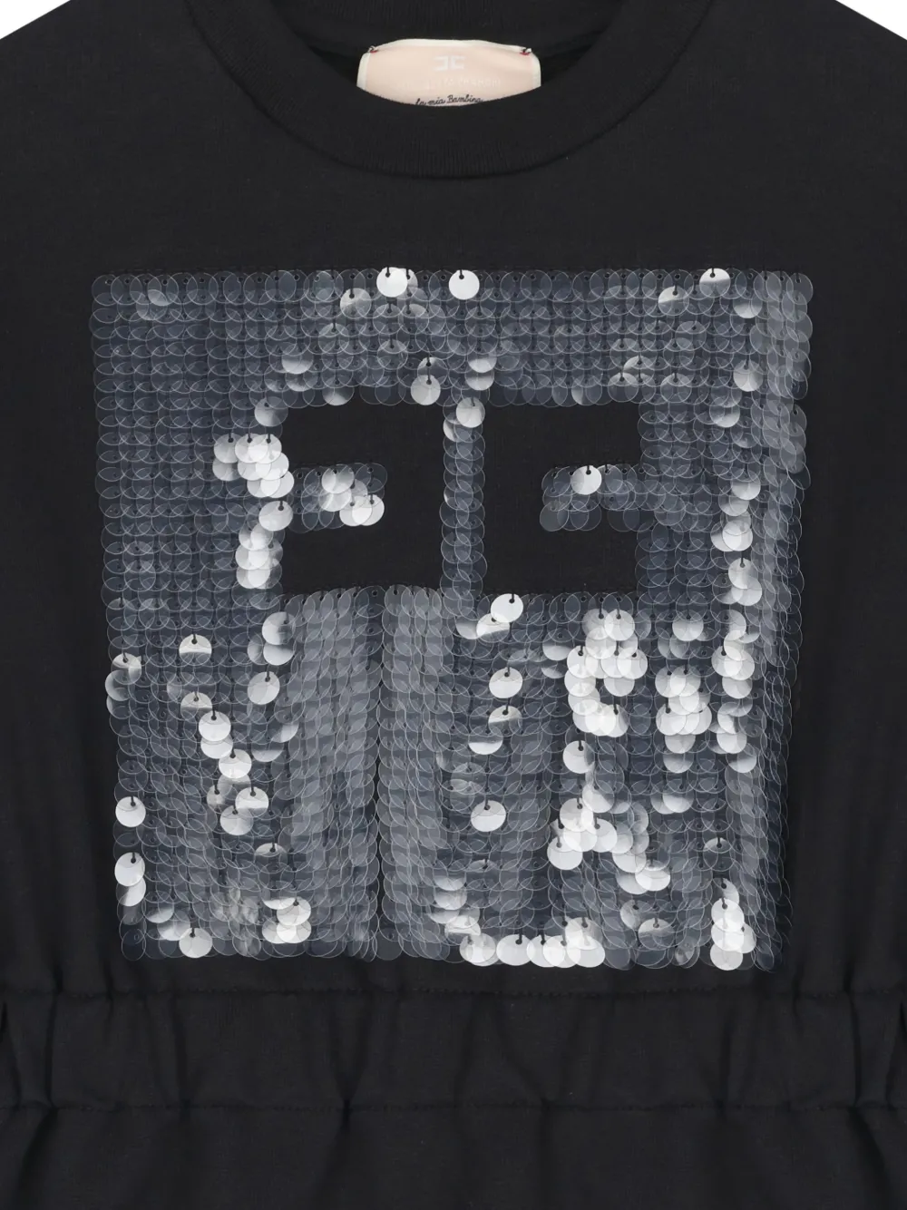 Elisabetta Franchi Kids Jurk verfraaid met logo Zwart