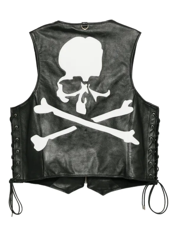 Mastermind Japan x VANSON Bones Sleeveless Jacket | Black | FARFETCH