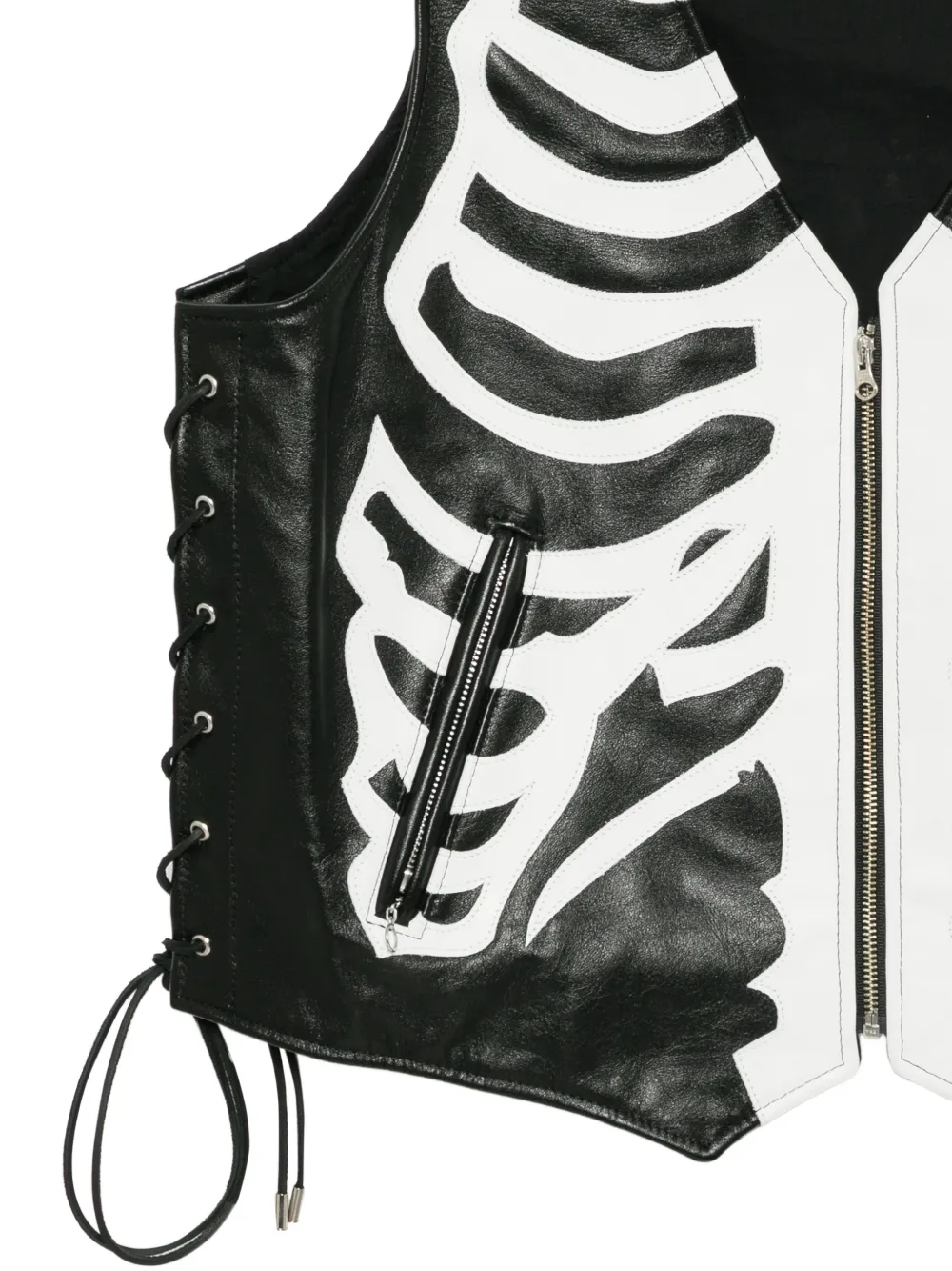 Mastermind Japan x VANSON Bones mouwloos jack Zwart