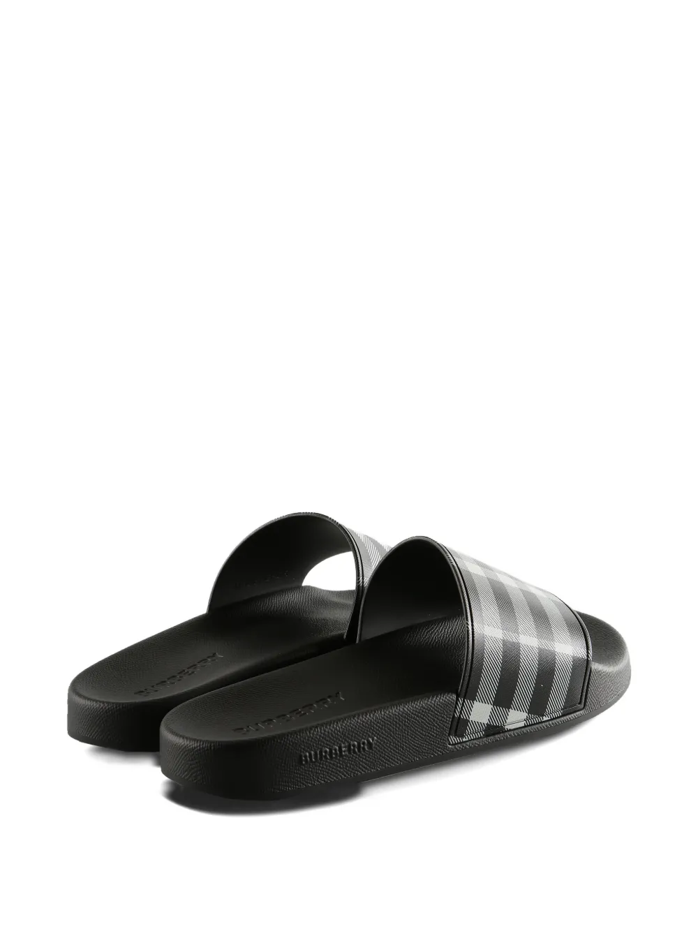 Burberry check-pattern slides Zwart