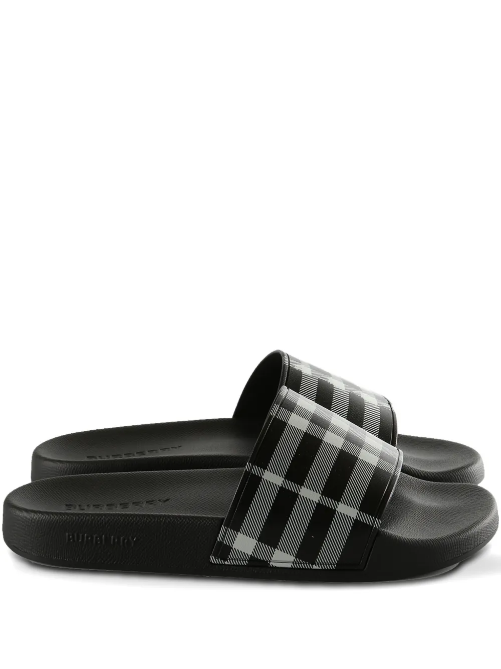 Burberry check-pattern slides | negro | Image 1