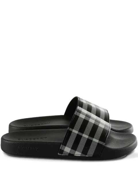 Burberry check-pattern slides