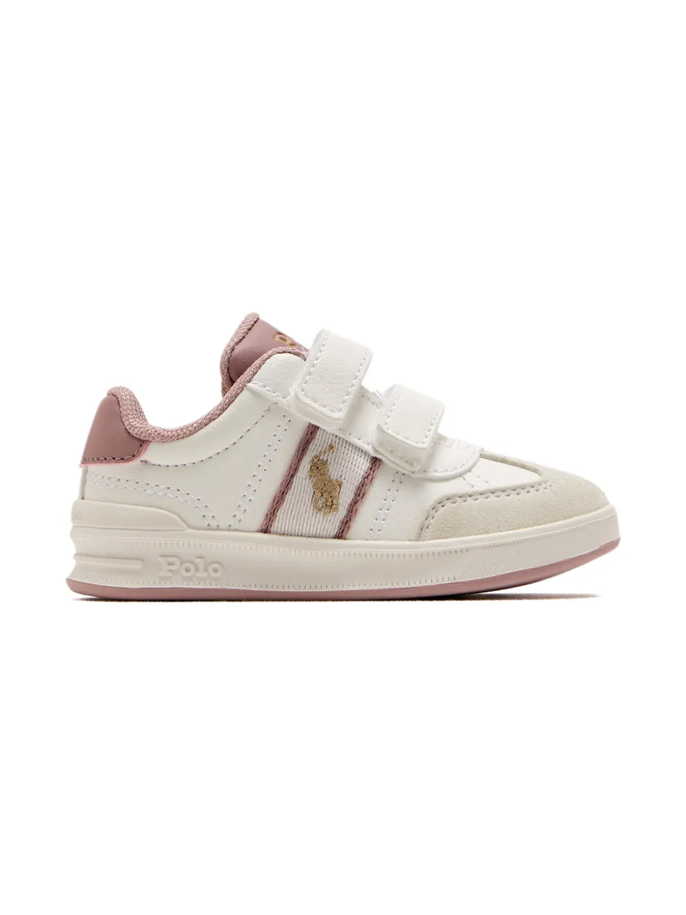 POLO RALPH LAUREN KIDS Sneakers met klittenband en logodetail Wit