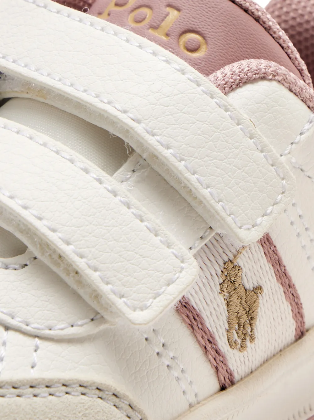 POLO RALPH LAUREN KIDS Sneakers met klittenband en logodetail Wit